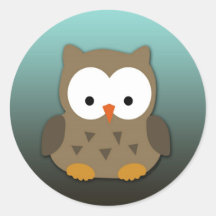 Cute Baby Owl Personalized Round Stickers