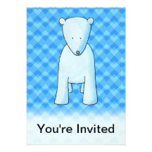 Cute baby polar bear. personalized announcements