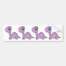 Cute Baby Purple Dinosaur Bumper Stickers