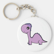 Cute Baby Purple Dinosaur Keychain