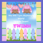 CUTE BABY SHOWER AFRICAN AMERICAN TWIN GIRLS invitations