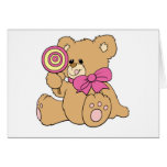 Cute Baby Teddy Bear with Lollipop Greeting Card