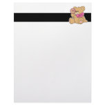 Cute Baby Teddy Bear with Lollipop Letterhead Template