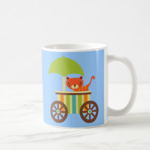 Cute Baby Tiger on Ice Cream Cart Kids Gifts Mug