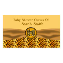 Cute Baby Tiger Stripes Baby Shower Business Card Template