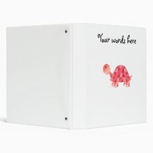 Cute Baby turtle in red Binder