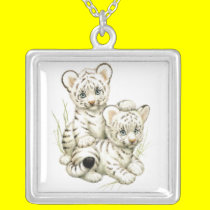 Cute Baby White Tiger Cubs necklaces