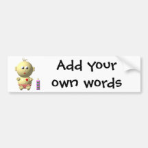 Cute baby with heart! bumper stickers
