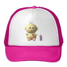 Cute baby with heart! mesh hat