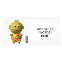 Cute baby with heart! photo card template