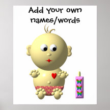 Cute baby with heart! print
