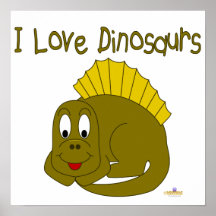 Cute Baby Yellow Dinosaur I Love Dinosaurs Poster