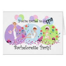 Cute Bachelorette Party Spa Invitations Greeting Card