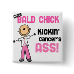 Cute Bald Chick Kicking Breast Cancer's Ass