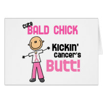 Cute Bald Chick Kicking Breast Cancer's Butt