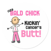 Cute Bald Chick Kicking Breast Cancer's Butt