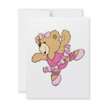 Cute Ballerina Bear Custom Announcements