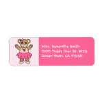 Cute Ballerina Dancing Teddy Bear - Pink Custom Return Address Label