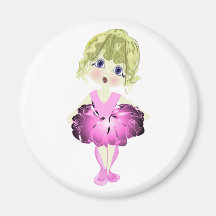 Cute Ballerina in Pink Tutu Art Gifts Fridge Magnets