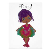 Cute Ballerina Party Invitation
