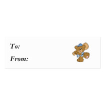 Cute Baseball Bear Business Card Templates