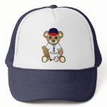 Cute Baseball Boy Teddy Bear Hat