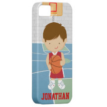 Cute basketball player red basketball jersey