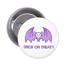 Cute Bat Trick or Treat Buttons