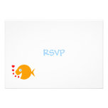 Cute Beach Wedding RSVP Card with Goldfish & Heart Personalized Invitations