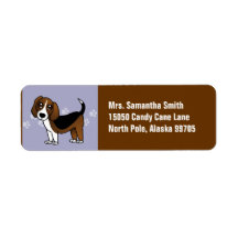 Cute Beagle Cartoon Dog Labels