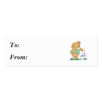 Cute Bear and Easter Bunny Business Card Template