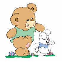 Cute Bear and Easter Bunny Photo Sculptures