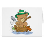 Cute Bear Fishing in Boat Cards
