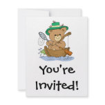 Cute Bear Fishing in Boat Personalized Invitation