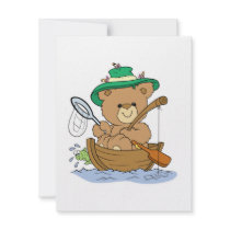 Cute Bear Fishing in Boat Announcement