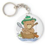 Cute Bear Fishing in Boat Key Chains