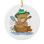 Cute Bear Fishing in Boat Ornaments