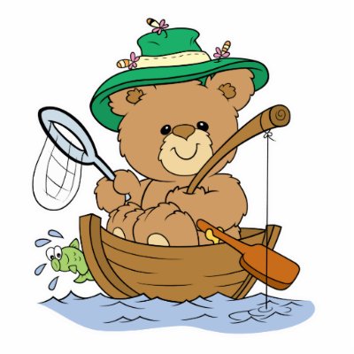 Cute Bear Fishing in Boat Cut Out by doonidesigns
