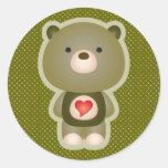 Cute Bear Green Sticker
