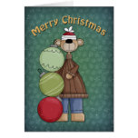 Cute Bear with baubles Greeting Card