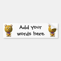 Cute bear with bowtie and heart! bumper sticker