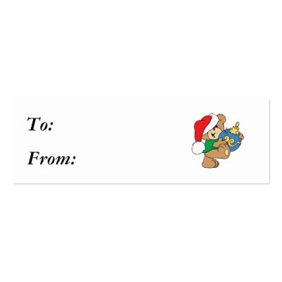 Cute Bear with Christmas Ornament Business Card by doonidesigns