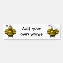 Cute bee and baby butterfly bumper sticker
