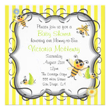 Cute Bee Baby Shower Invitation