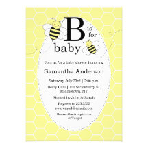 Cute Bee Baby Shower Invitation - Gender Neutral