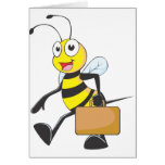 Cute Bee Cartoon Carry Attache Go to Work Office cards