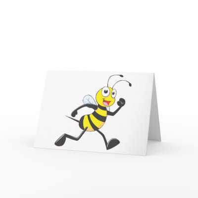 Cute Bee Cartoon Running Jogging Walking Shirt Card by graphicdesigner