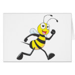 Cute Bee Cartoon Running Jogging Walking Shirt Card