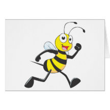 Cute Bee Cartoon Running Jogging Walking Shirt Card