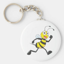 Cute Bee Cartoon Running Jogging Walking Shirt Keychains